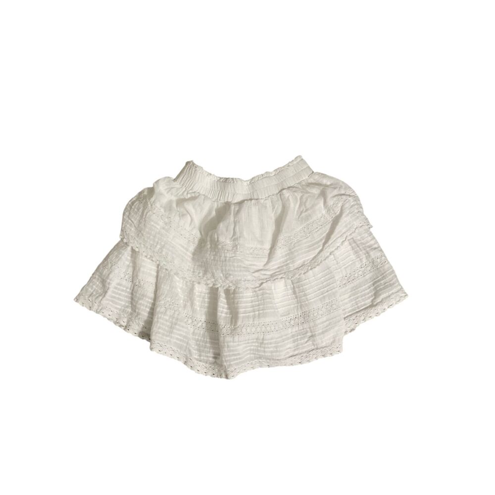 Day + Moon White Cotton Ruffle Mini Skirt - Picture 3 of 6